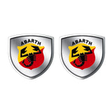 2pcs 39x39mm Abarth Shield Metal Car Window Sticker Emblem Badge Decal