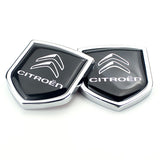 2PCS Citroen Metal Car Rear Sticker Shield Trunk Emblem Badge Decal