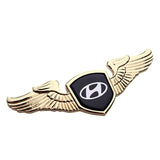 Hyundai Angle Wings Metal Car Front Hood Bonnet Sticker Emblem Badge