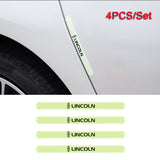 4pcs Lincoln Luminous Car Door Bumper Strip Anti-collision Protection Sticker