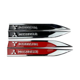 2pcs Mitsubishi Ralliart Logo Metal Car Side Fender Sticker Emblem Badge Decal Decoration