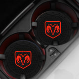 2pcs/set Dodge Logo PVC Waterproof Car Water Coaster