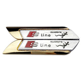 2pcs Audi Sline Logo Metal Car Side Sticker Emblem Badge Decal Auto Body Decoration