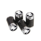 4pcs/set Skoda VRS Logo Carbon Fiber Car Air Valve Stem Cap Auto Tyre Valve Covers