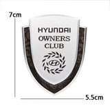 Hyundai Metal Shield Car Rear Sticker Auto Window Emblem Badge Decal