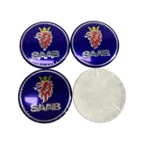 4pcs/set 56mm SAAB Car Wheel Center Hub Sticker Decal