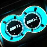 2pcs BMW M Power M3 M5 X1 X2 X3 X4 X5 X6 Logo Car Water Coasters 7-color LED Light Cup Mat Holder