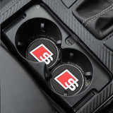 2PCS Audi Sline Diamond Car Water Coaster Cup Mat