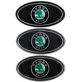 Skoda Elliptical Metal Car Window Sticker Emblem Badge Decal