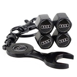4pcs/set  Audi Car Tire Valve Caps Auto Tyre Wheel Air Covers Air Caps