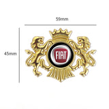 Fiat Double Lion Metal Car Rear Sticker Auto Window Emblem Badge Decal