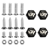 4pcs/set Volkswagen GTI ABT R SR Logo Stainless Steel Car License Plate Bolts