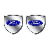 2pcs 39x39mm Ford Mustang Shield Metal Car Window Sticker Emblem Badge Decal