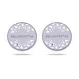 2pcs Audi Sline RS Quattro Logo Car Water Coasters 7-color LED Light Cup Mat Holder