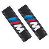 2PCS BMW M Power Leather Car Seat Belt Pad Covers Shoulder Pads