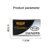 Cadillac VIP OWNERS Metal Car Stickers Rear Emblem Badge