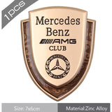 Mercedes Benz Metal Car Rear Sticker Auto Window Carbon Fiber Shield Emblem Badge Decal