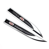 2PCS Cadillac V Logo Metal Car Side Fender Sticker Emblem Badge