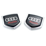 2PCS Audi Metal Car Rear Sticker Shield Trunk Emblem Badge Decal