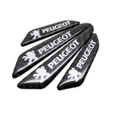 4pcs/set Peugeot Carbon Fiber Car Door Anti-Scratch Sticker Door Side Protection Bumper Strips