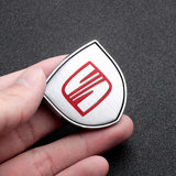 2pcs 39x39mm SEAT Shield Metal Car Window Sticker Emblem Badge Decal
