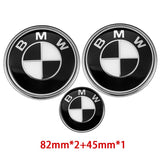 82mm BMW Car Front Bonnet Emblem 82mm Rear Badge 45mm Car Steering Wheel Center Sticker Decal