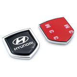 2PCS Hyundai Metal Car Rear Sticker Shield Trunk Emblem Badge Decal