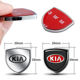 2pcs 39x39mm KIA Shield Metal Car Window Sticker Emblem Badge Decal