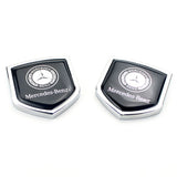 2PCS Mercedes Benz Brabus Smart Metal Car Rear Sticker Shield Trunk Emblem Badge Decal