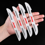4pcs Jeep Car Door Bumper Strip Anti-collision Protection Sticker