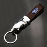 Subaru Leopard PU Leather Car Keychain Key Ring Pendant
