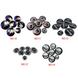 7PCS BMW 1 3 5 7 Series Car Front Hood Sticker Rear Emblem Badge Car Steering Wheel Sticker Wheel Center Hub Cap