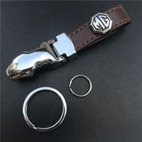 MG Leopard PU Leather Car Keychain Key Ring Pendant