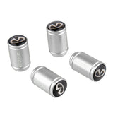 4pcs/set Infiniti Logo Matte Car Air Valve Stem Caps Auto Tyre Valve Covers
