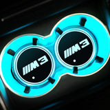 2pcs BMW M Power M3 M5 X1 X2 X3 X4 X5 X6 Logo Car Water Coasters 7-color LED Light Cup Mat Holder