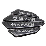 4pcs/set Nissan Carbon Fiber Car Door Anti-Scratch Sticker Door Side Protection Bumper Strips
