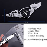 Tesla Metal Wings Car Front Emblem Badge Sticker Decal