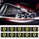 10pcs Ferrari Epoxy Car Armrest Button Sticker