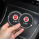 2PCS Fiat Diamond Car Water Coaster Cup Mat