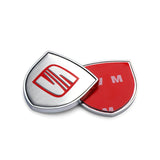 2pcs 39x39mm SEAT Shield Metal Car Window Sticker Emblem Badge Decal