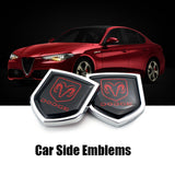 2PCS Dodge Metal Car Side Sticker Auto Emblem Badge Decal