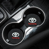 2pcs/set Toyota Logo PVC Waterproof Car Water Coaster