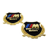2PCS BMW M Power Metal Car Rear Sticker Shield Trunk Emblem Badge Decal