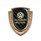 VW Metal Carbon Fiber Shield Car Rear Sticker Auto Window Emblem Badge Decal
