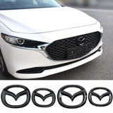 3pcs Mazda 3 Axela Atenza CX4 CX5 ABS Car Front Emblem Rear Badge Steering Wheel Sticker Decal