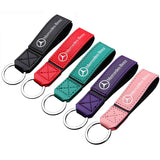 Mercedes Benz PU Leather Metal Car Logo Keychain