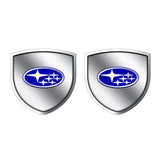 2pcs 39x39mm Subaru Shield Metal Car Window Sticker Emblem Badge Decal