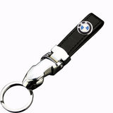 BMW Car Logo Leopard Head PU Leather Keychain Key Pendant
