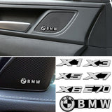 4pcs/set BMW Power Performance X6 E92 E87 G30 Metal Car Stereo Sticker Auto Audio Emblem Decal