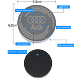 2pcs Audi Sline RS Quattro Logo Car Water Coasters 7-color LED Light Cup Mat Holder
